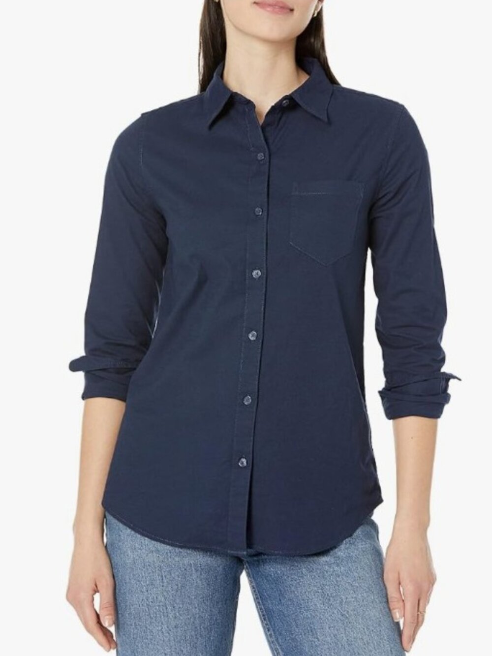 Amazon Essentials Women's Long Sleeve Button Down Stretch Oxford Shirt XS